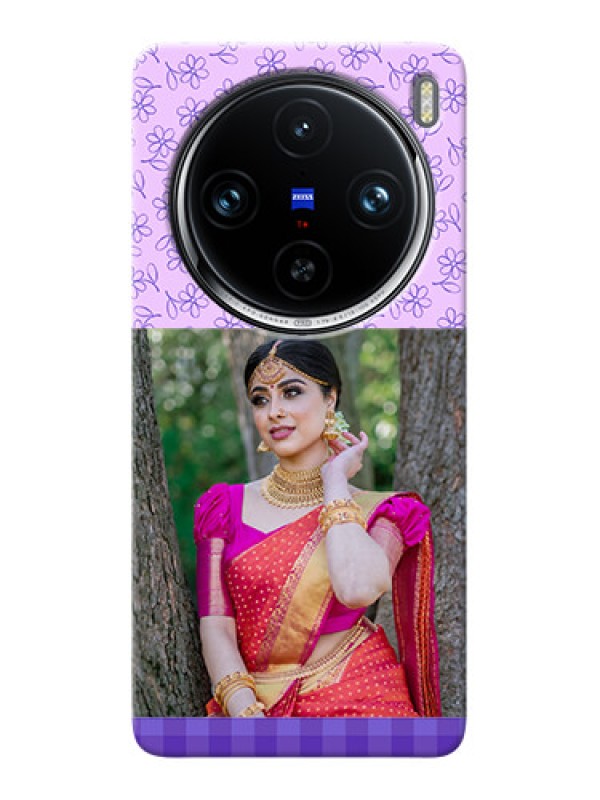 Custom Vivo X100 Pro 5G Mobile Cases: Purple Floral Design