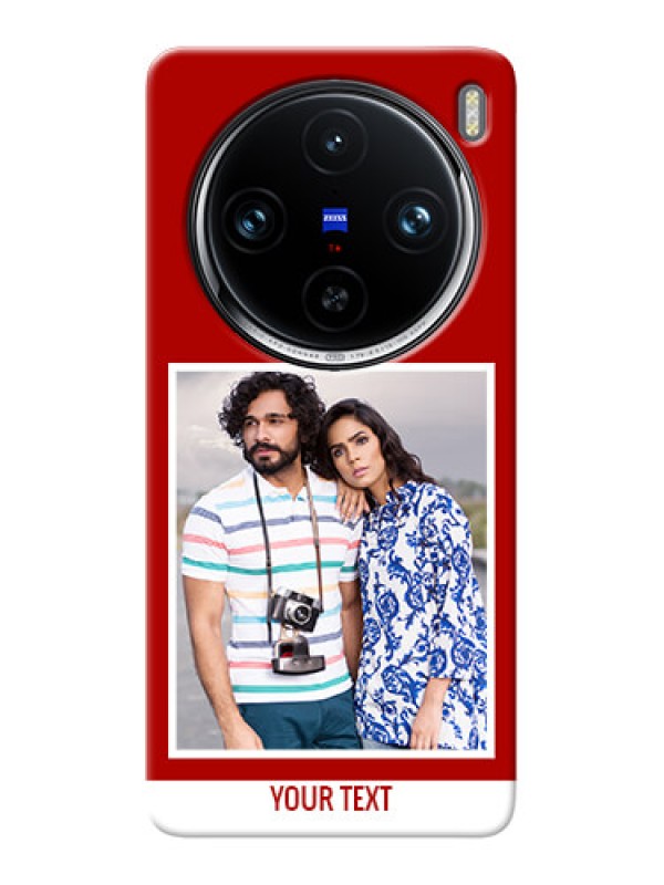Custom Vivo X100 Pro 5G mobile phone covers: Simple Red Color Design