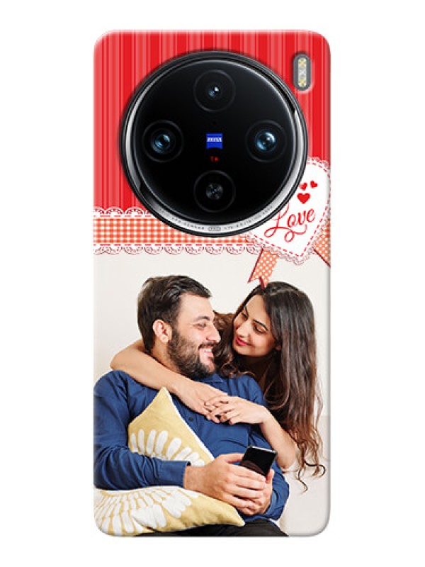 Custom Vivo X100 Pro 5G phone cases online: Red Love Pattern Design