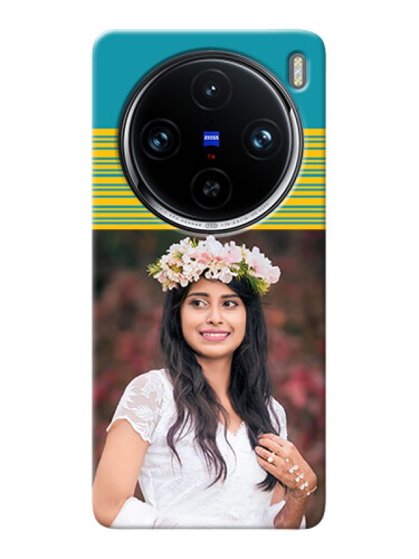 Custom Vivo X100 Pro 5G personalized phone covers: Yellow & Blue Design