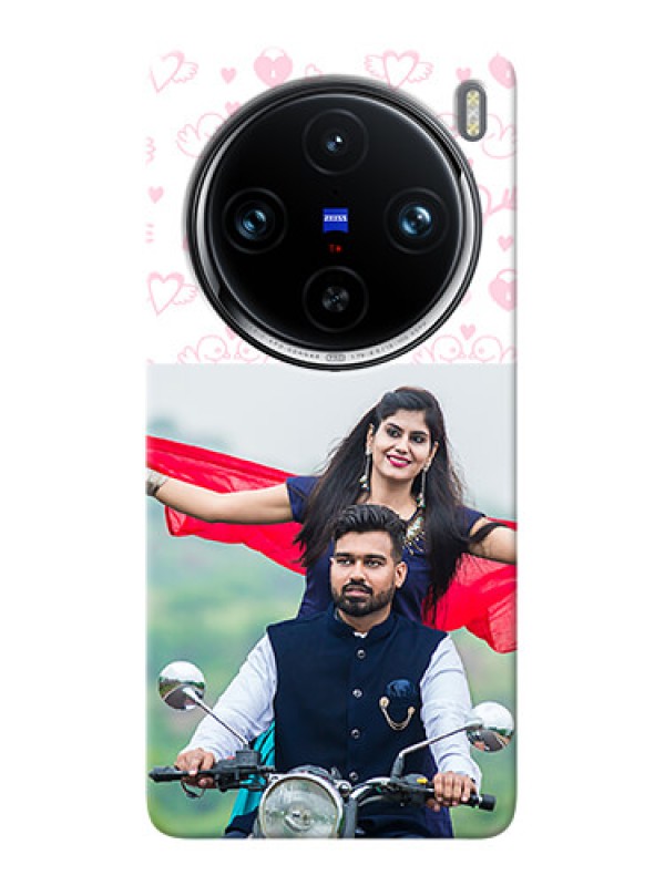 Custom Vivo X100 Pro 5G personalized phone covers: Pink Flying Heart Design