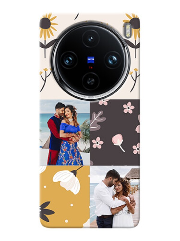 Custom Vivo X100 Pro 5G phone cases online: 3 Images with Floral Design