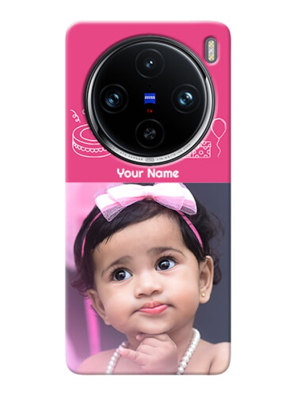 Custom Vivo X100 Pro 5G Custom Mobile Cover with Birthday Line Art Design