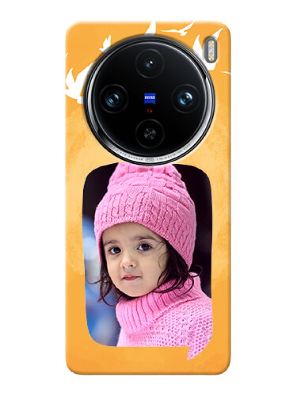 Custom Vivo X100 Pro 5G Phone Covers: Water Color Design with Bird Icons