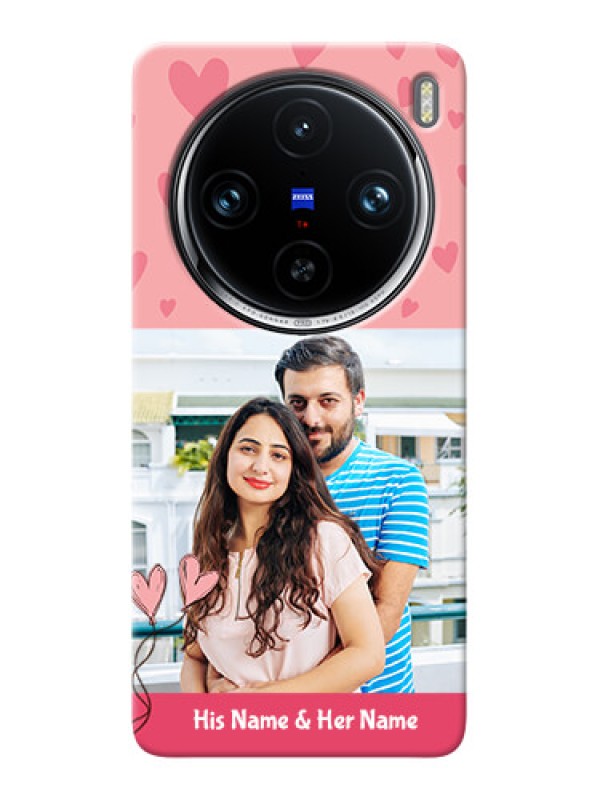 Custom Vivo X100 Pro 5G phone back covers: Love Design Peach Color