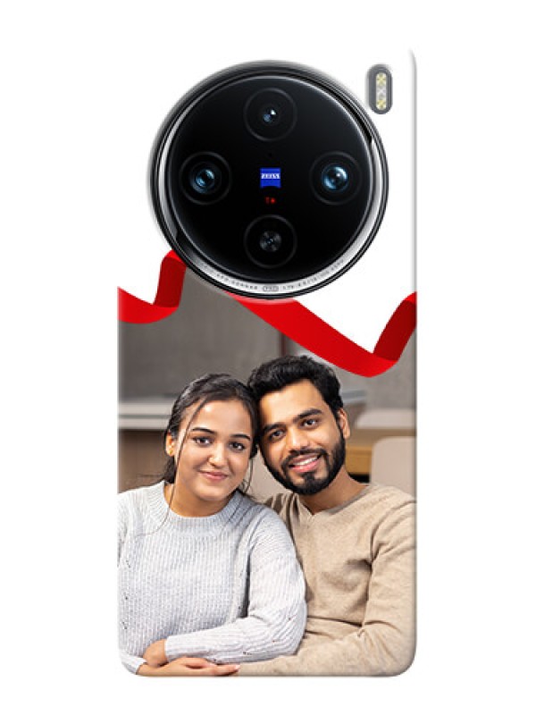 Custom Vivo X100 Pro 5G custom phone cases: Red Ribbon Frame Design