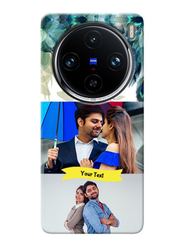 Custom Vivo X100 Pro 5G Phone Cases: Image with Boho Peacock Feather Design