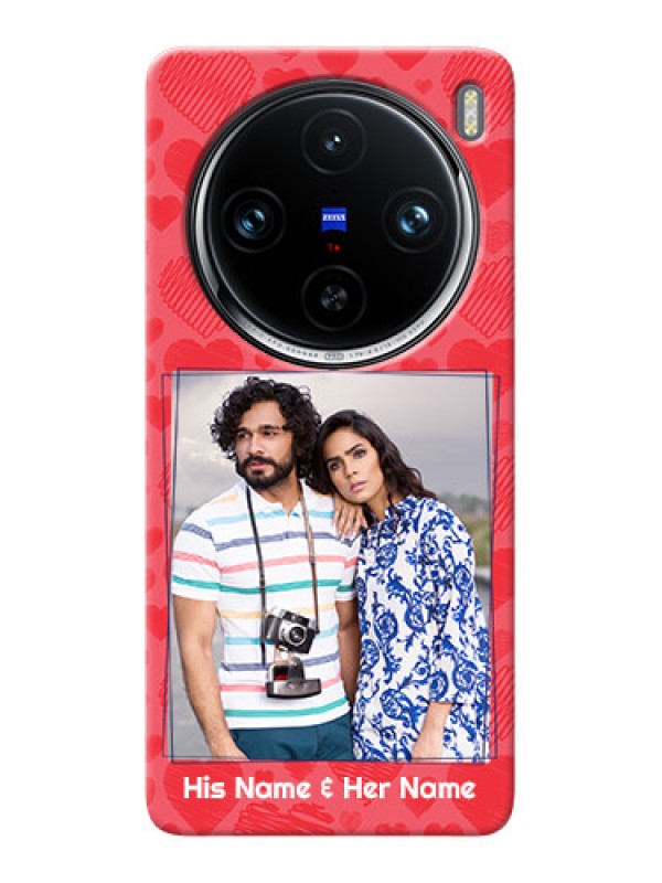 Custom Vivo X100 Pro 5G Mobile Back Covers: with Red Heart Symbols Design
