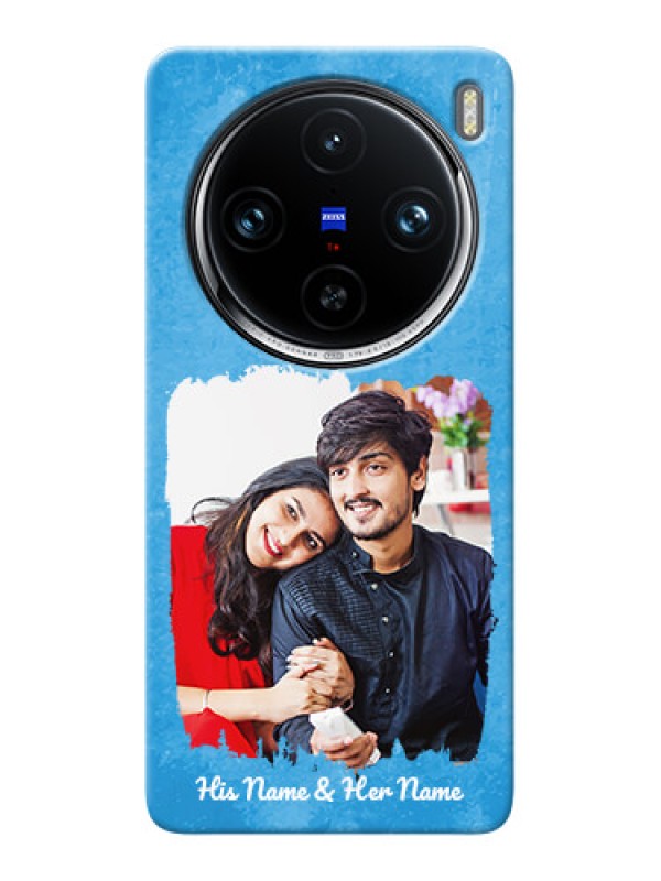 Custom Vivo X100 Pro 5G custom mobile cases: Blue Color Vintage Design