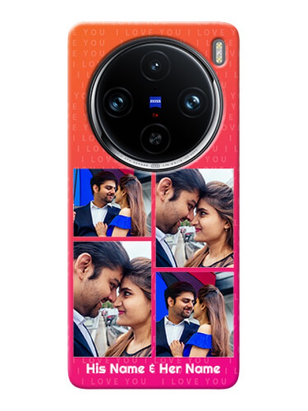 Custom Vivo X100 Pro 5G custom back covers: I Love You Pink Design