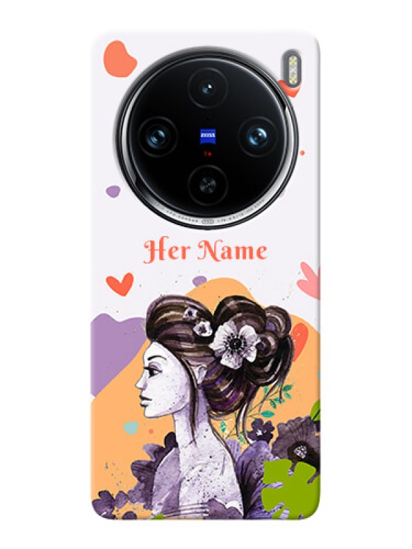 Custom Vivo X100 Pro 5G Personalized Phone Case with Woman And Nature Design