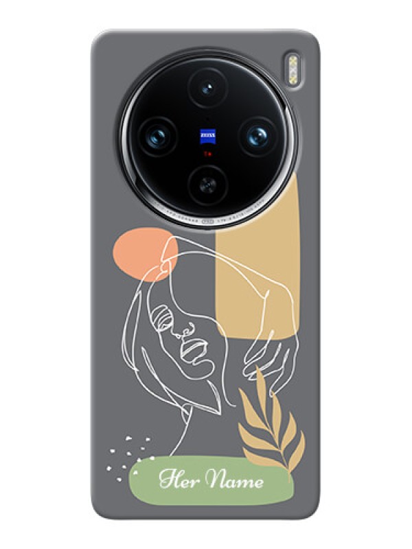 Custom Vivo X100 Pro 5G Custom Phone Case with Gazing Woman line art Design