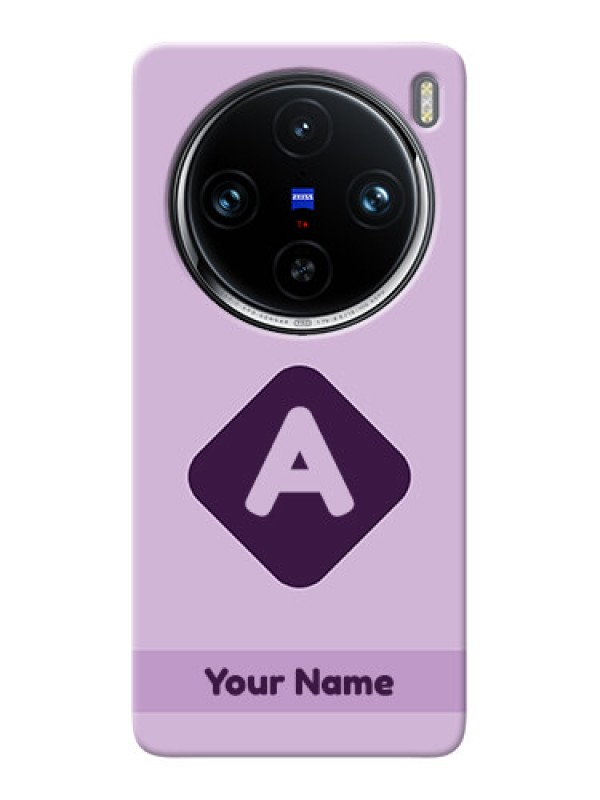 Custom Vivo X100 Pro 5G Custom Mobile Case with Custom Letter in curved badge Design