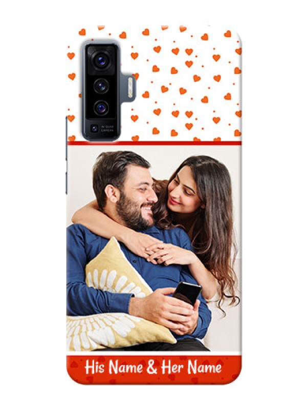 Custom Vivo X50 Phone Back Covers: Orange Love Symbol Design