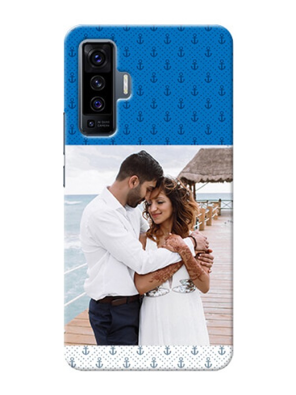 Custom Vivo X50 Mobile Phone Covers: Blue Anchors Design