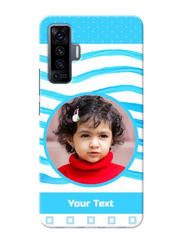 Custom Vivo X50 phone back covers: Simple Blue Case Design