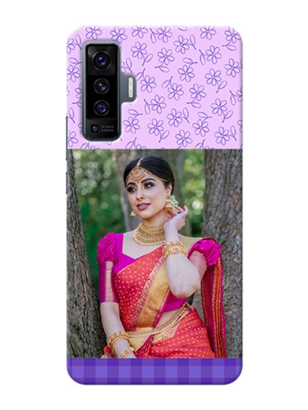 Custom Vivo X50 Mobile Cases: Purple Floral Design
