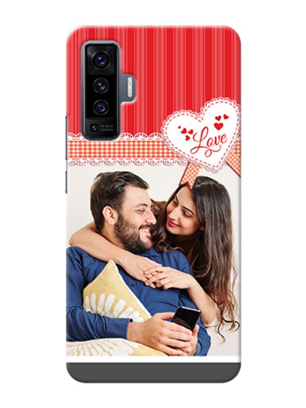 Custom Vivo X50 phone cases online: Red Love Pattern Design