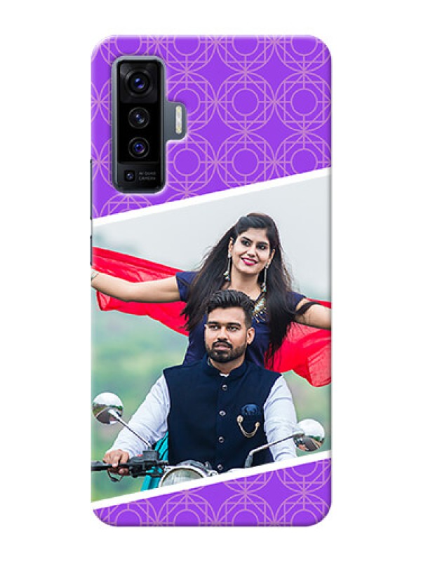 Custom Vivo X50 mobile back covers online: violet Pattern Design