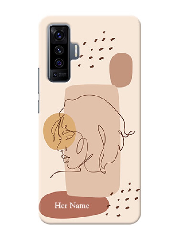 Custom Vivo X50 5G Custom Phone Covers: Calm Woman line art Design