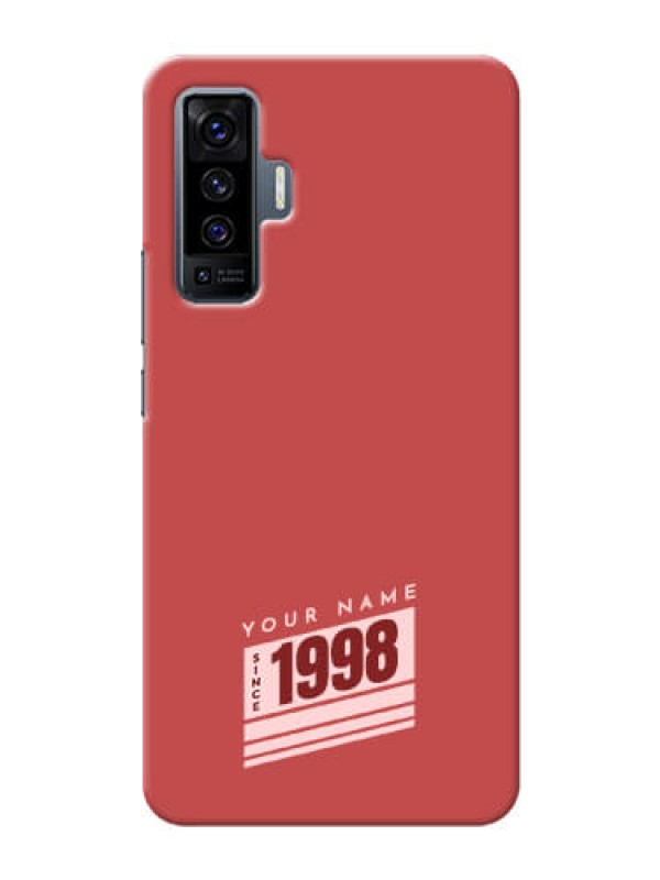 Custom Vivo X50 5G Phone Back Covers: Red custom year of birth Design