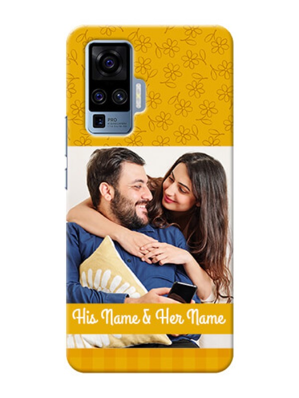 Custom Vivo X50 Pro 5G mobile phone covers: Yellow Floral Design