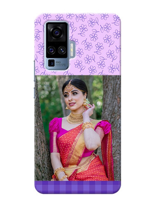 Custom Vivo X50 Pro 5G Mobile Cases: Purple Floral Design