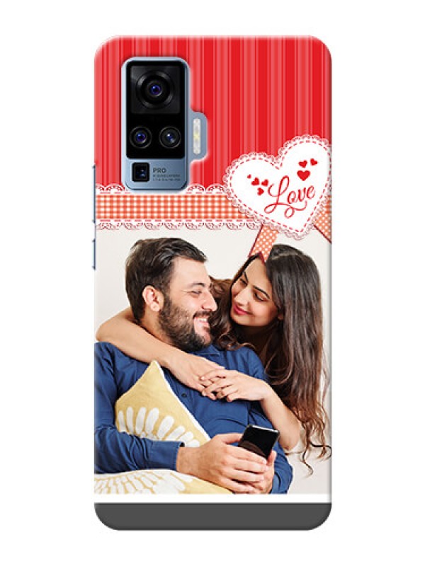 Custom Vivo X50 Pro 5G phone cases online: Red Love Pattern Design