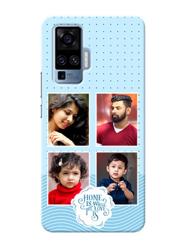 Custom Vivo X50 Pro 5G Custom Phone Covers: Cute love quote with 4 pic upload Design