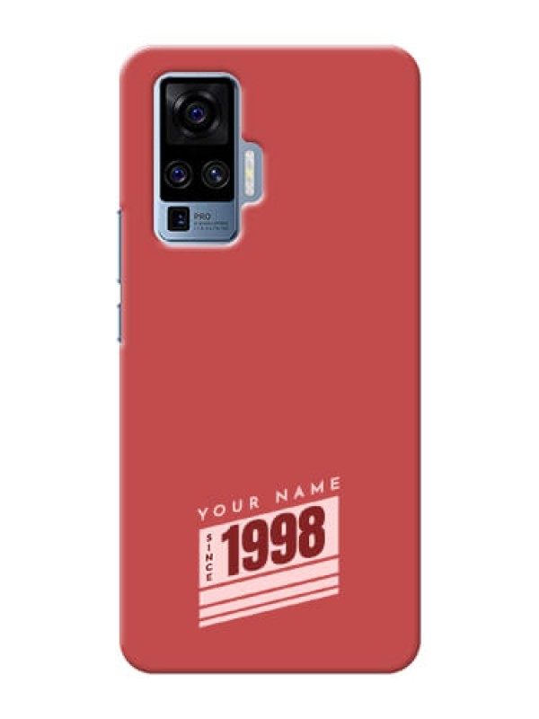 Custom Vivo X50 Pro 5G Phone Back Covers: Red custom year of birth Design
