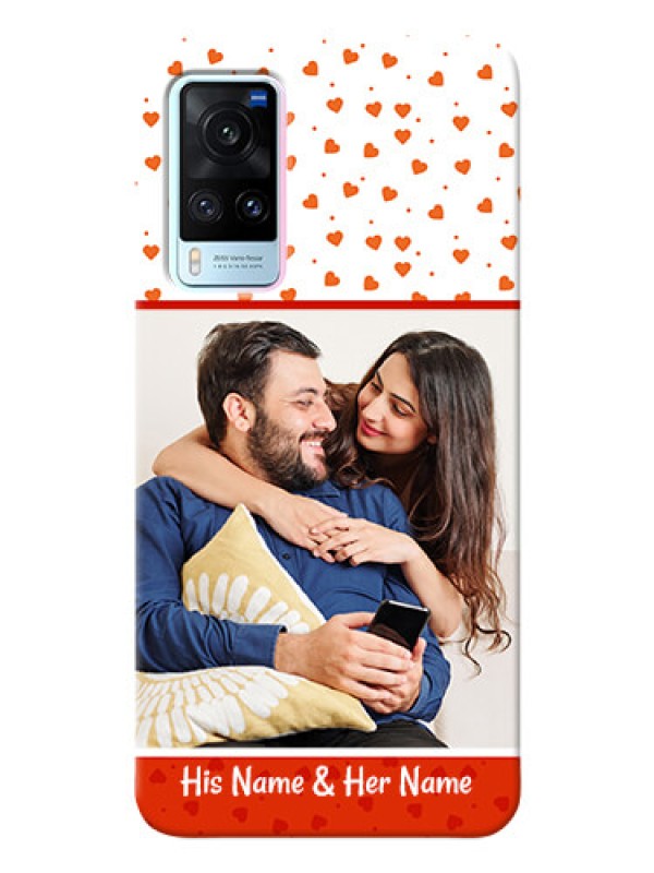 Custom Vivo X60 5G Phone Back Covers: Orange Love Symbol Design