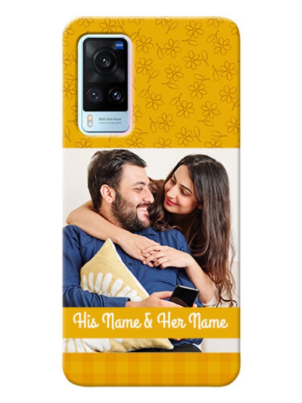 Custom Vivo X60 5G mobile phone covers: Yellow Floral Design