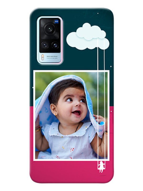 Custom Vivo X60 5G custom phone covers: Cute Girl with Cloud Design