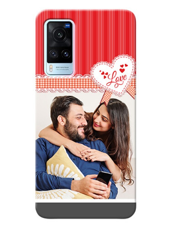 Custom Vivo X60 5G phone cases online: Red Love Pattern Design