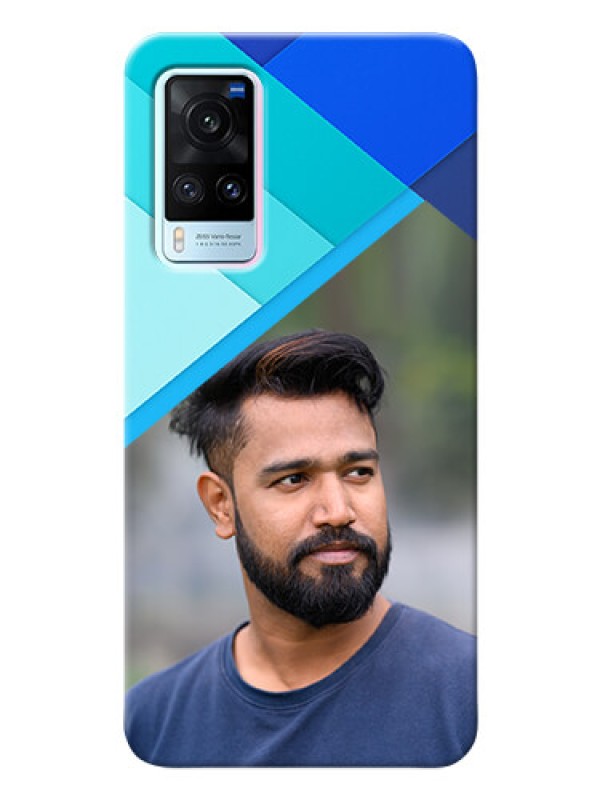 Custom Vivo X60 5G Phone Cases Online: Blue Abstract Cover Design