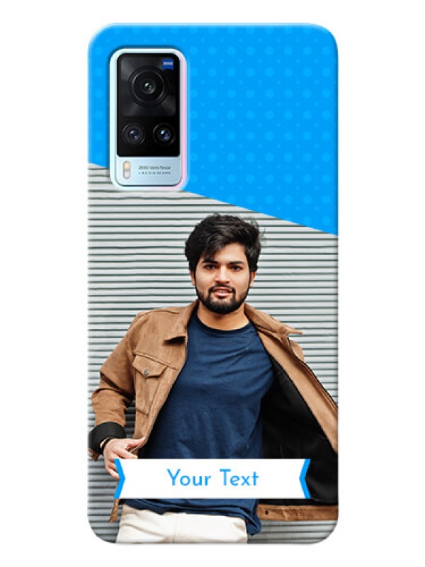 Custom Vivo X60 5G Personalized Mobile Covers: Simple Blue Color Design