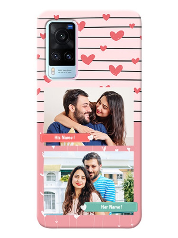 Custom Vivo X60 5G custom mobile covers: Photo with Heart Design
