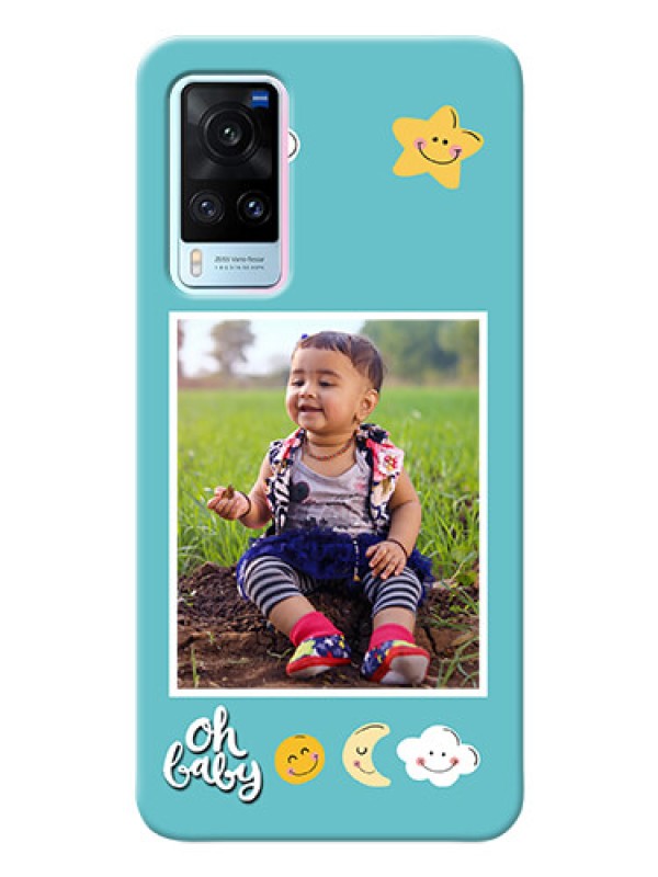 Custom Vivo X60 5G Personalised Phone Cases: Smiley Kids Stars Design