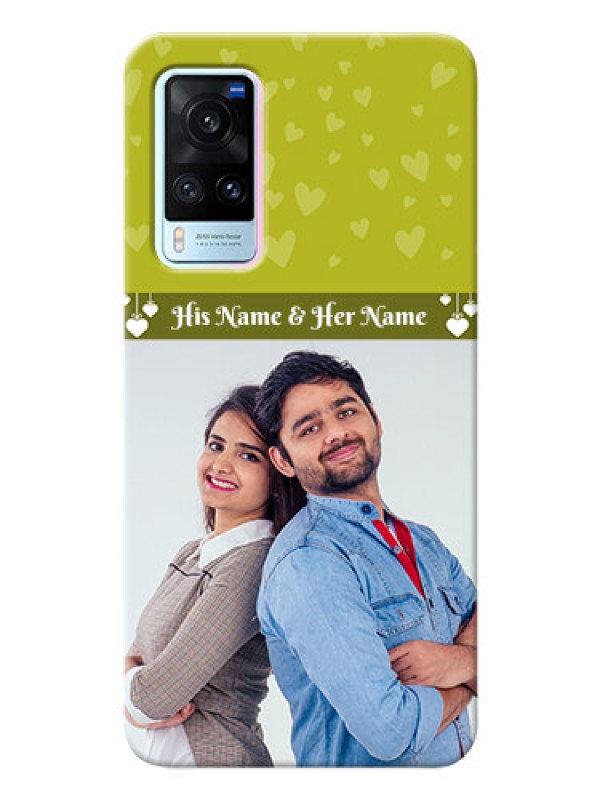 Custom Vivo X60 5G custom mobile covers: You & Me Heart Design