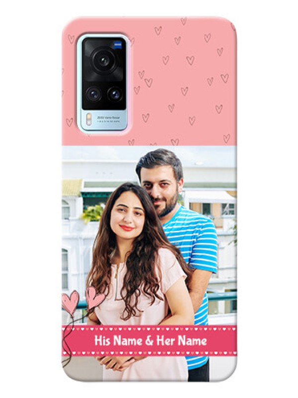 Custom Vivo X60 5G phone back covers: Love Design Peach Color