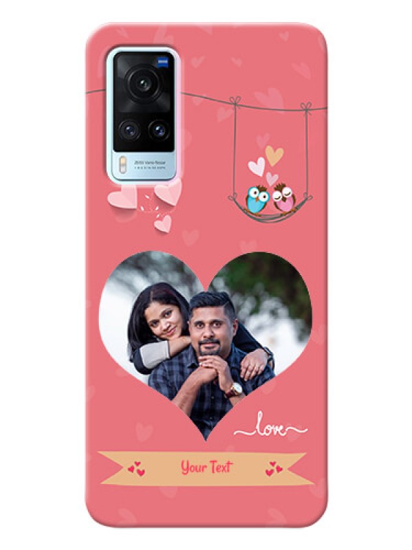 Custom Vivo X60 5G custom phone covers: Peach Color Love Design 