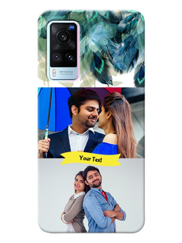 Custom Vivo X60 5G Phone Cases: Image with Boho Peacock Feather Design