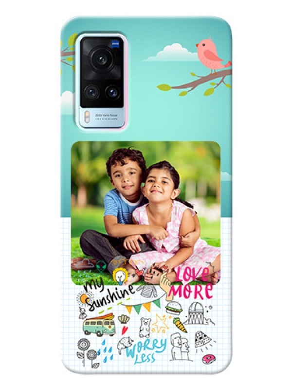 Custom Vivo X60 5G phone cases online: Doodle love Design
