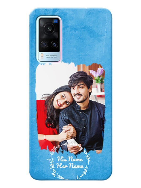 Custom Vivo X60 5G custom mobile cases: Blue Color Vintage Design