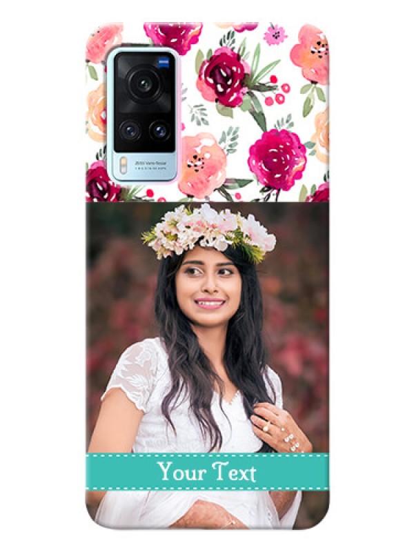 Custom Vivo X60 5G Personalized Mobile Cases: Watercolor Floral Design