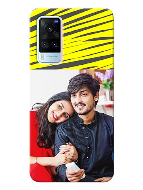 Custom Vivo X60 5G Personalised mobile covers: Yellow Abstract Design