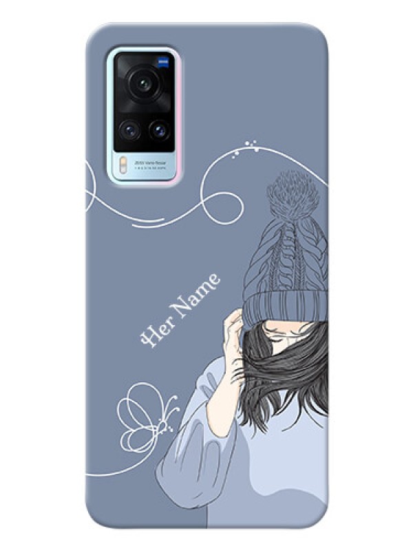 Custom Vivo X60 5G Custom Mobile Case with Girl in winter outfit Design