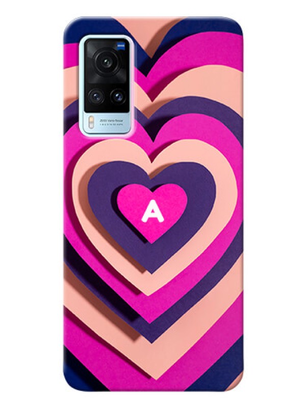 Custom Vivo X60 5G Custom Mobile Case with Cute Heart Pattern Design