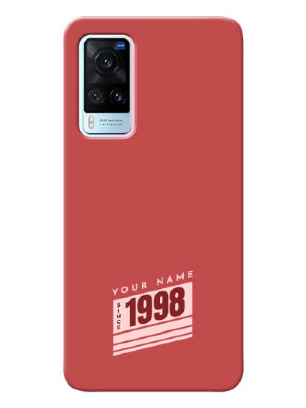 Custom Vivo X60 5G Phone Back Covers: Red custom year of birth Design