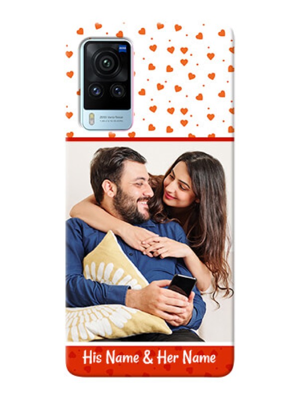 Custom Vivo X60 Pro 5G Phone Back Covers: Orange Love Symbol Design